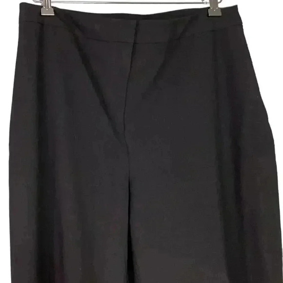 J. Jill Flat Front Pants Womens 14 Black Stretch Wide Leg Trousers Pockets - Picture 2 of 7